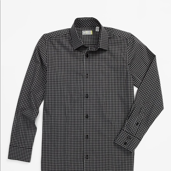 Gingham checked patterned collared dress shirt 16 - Picture 4 of 4